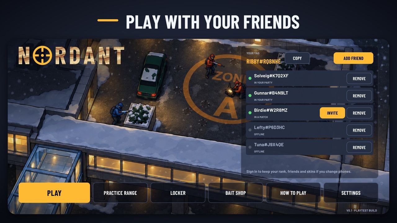 Friends online and in a match
